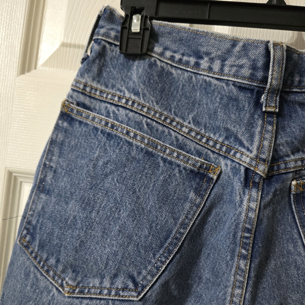 Vintage 90s Marithe Francois Girbaud Femme Stonewash Denim Long Cut-Off Shorts. - Picture 7 of 13
